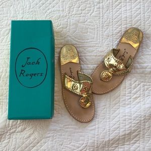Jack Rogers Gold Navajo Metallic Hamptons Sandals